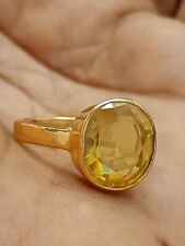 Usado, Anillo astrológico hecho a mano de zafiro amarillo natural certificado Pukhraj Rashi Ratan segunda mano  Embacar hacia Argentina