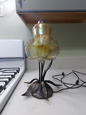 Scott Nelles Bronze Lily Lamp Art Glass Shade for sale  Saranac