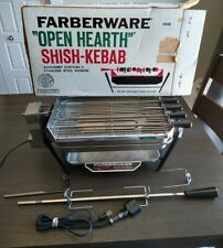 Used, Faberware 450 Open Hearth Smokeless Electric Broiler Rotisserie w/ Shish Kabob  for sale  Shipping to Canada