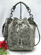 Rebecca Minkoff Snakeskin Printed Leather Drawstring Bucket Shoulder Bag Purse for sale  Shipping to South Africa
