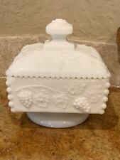 Vintage Milk Glass Beaded Grape Honey Candy Dish for sale  Shipping to South Africa