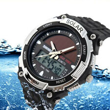 Men Solar Power Sport Dual Time LED Digital Waterproof Analog Quartz Watch segunda mano  Embacar hacia Argentina