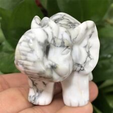 Cuarzo Natural Blanco Howlite Turquesa Elefante Cristal Tallado Piedra Energética Regalo segunda mano  Embacar hacia Argentina