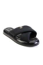 Sandalias para mujer Chanel con correa cruzada con logotipo CC negras talla 39 segunda mano  Embacar hacia Argentina
