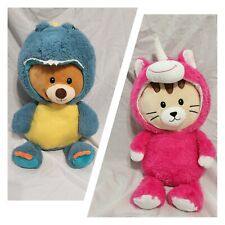 Spark Create Imagine Teddy Bear w/ Dinosaur Costume Cat w/ Unicorn 19" Plush Toy for sale  Shipping to South Africa