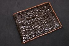 Dark Brown Genuine Crocodile Alligator Skin Leather Men's Bifold Wallet  for sale  Shipping to South Africa