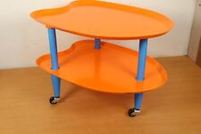 Vintage 60s Orange Bar Cart Space Age Trolley 2 Tier Low Art Table Caddy Atomic for sale  Shipping to South Africa