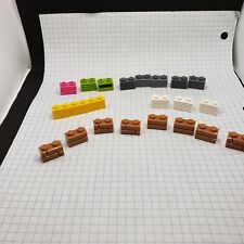 Lego-Lote de 1 x 2 tijolos multicoloridos de alvenaria/grelha cinza, bronzeado, amarelo, branco verde, usado comprar usado  Enviando para Brazil