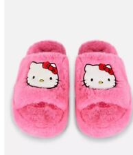 Hello Kitty Slider Style Fluffy Slippers Size  Large UK 7-8 for sale  Shipping to South Africa