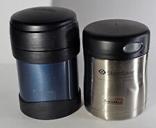Lote de 2 recipientes térmicos de viagem tampa caneca isolada garrafa sopa almoço pequeno comprar usado  Enviando para Brazil