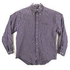 Camisa social masculina Tommy Hilfiger com botões azul escuro/vermelha xadrez tamanho médio, usado comprar usado  Enviando para Brazil