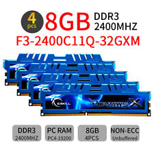 Memória DIMM para jogos G.Skill Ripjaws 32GB 4x 8GB DDR3 OC 2400MHz F3-2400C11Q-32GXM, usado comprar usado  Enviando para Brazil