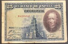 Usado, España - Billete de 25 Pesetas 1928 - Circulado  segunda mano  Embacar hacia Argentina