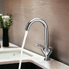 Sink Mixer Taps Monobloc Swivel Spout Chrome Brass Dual Lever Kitchen Taps Home for sale  Shipping to South Africa