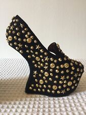 Used, JEFFERY CAMPBELL HEELLESS STUDDED SUEDE UNIQUE STUNNING ON SZ 37 Eu 4 UK for sale  Shipping to South Africa