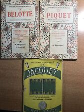 lot Livrets LA BELOTE, LE PIQUET règles  1928 Renaudet + le Jacquet, Anciens d'occasion  Bordeaux-
