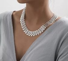 New Silver Lightweight Chain Links Zara Gems Statement Necklace for sale  SLOUGH