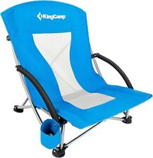 2 KingCamp Folding Camping Chairs, Low Beach Chair, Blue for sale  Shipping to South Africa