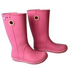 Crocs Crocband Jaunt 12" Wysokie buty przeciwdeszczowe Damskie US 6 Pull On Guma Barbie Różowe na sprzedaż  Wysyłka do Poland