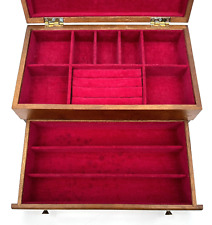 Caja de joyería rectangular de madera vintage con 1 cajón segunda mano  Embacar hacia Argentina