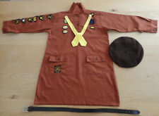 1970's Brownies Girl Guides Uniform Tunic Dress, Neck tie, Belt, Hat & Badges. for sale  UK