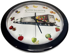 Camión de reparto United Salad Company - 14" reloj de pared redondo gráficos de frutas ISI EE. UU. segunda mano  Embacar hacia Argentina