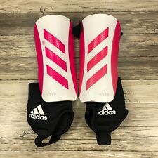 Adidas Shin Guards Youth tamanho médio rosa branco proteção no tornozelo alça ajustável comprar usado  Enviando para Brazil
