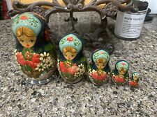 Bonecas de aninhamento russas vintage Matrioska feitas na Rússia conjunto de 5 pintadas à mão comprar usado  Enviando para Brazil