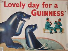 Raro póster publicitario de cerveza irlandesa vintage original GUINNESS Gilroy 1950 30"x40" segunda mano  Embacar hacia Mexico