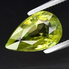 Piedra preciosa esfena verde amarillenta natural pera de 1,31 quilates 9,4 x 5,8 mm, brillo de diamante segunda mano  Embacar hacia Mexico
