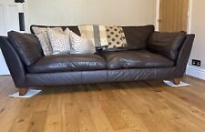 Seater brown leather for sale  CHESTER