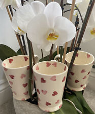 Emma  Bridgewater  Pink  hearts  Cocoa  Mugs X 3 preowned. for sale  LEICESTER