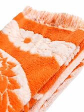 Toalha de banho vintage Fieldcrest padrão floral laranja e branco 48’ x 25” nova sem etiquetas comprar usado  Enviando para Brazil