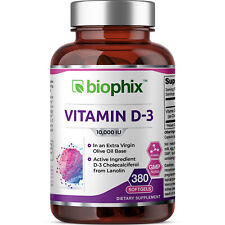 Biophix Vitamin D-3 10000 UI 380 cápsulas gelatinosas comprar usado  Enviando para Brazil