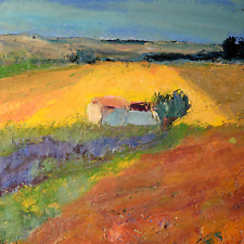 Óleo sobre painel paisagem provençal França Provença lavanda #C68-03 comprar usado  Enviando para Brazil