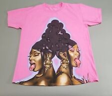 Camisa Cardi B Feminina Extra Pequena Rosa Manga Curta WAP Rap T Hip Hop Concerto , usado comprar usado  Enviando para Brazil