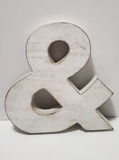 Usado, Letrero de monograma independiente MyGift vintage de madera blanca ampersand decoración de mesa/pared segunda mano  Embacar hacia Argentina