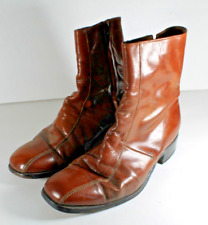 Botas laterais vintage Florsheim masculinas de couro marrom com zíper no tornozelo tamanho 8.5D comprar usado  Enviando para Brazil