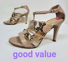 Unisa Womens Strappy Shoes UK Size 5 Beige Colour Leather Heels for sale  Shipping to South Africa