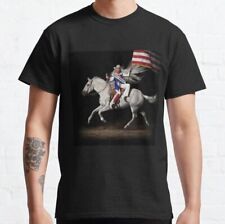 Camiseta unisex de caballo y humano bandera americana, usado segunda mano  Embacar hacia Argentina