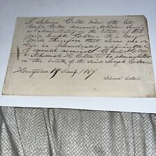 Used, 1837 West Hartford CT Probate Document: Sabrina & Joseph Colton Genealogy for sale  Shipping to South Africa