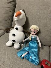 Usado, Boneca de pelúcia Disney Frozen Princess Elsa vinil rosto e olaf comprar usado  Enviando para Brazil