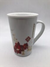 Starbucks Holiday Christmas Mug Houses Village 12oz Coffee Cup Red White & Gold for sale  Shipping to South Africa