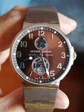 ULYSSE NARDIN MAXI MARINE CHRONO 41MM BROWN DIAL SS AND RUBBER 263-66 FULL SET for sale  Shipping to South Africa