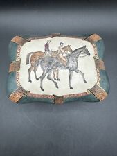 Caixa de bugigangas vintage cavalo equestre cerâmica prato com tampa Oklahoma Importing Co comprar usado  Enviando para Brazil