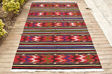 Tapete de área turco 4x8 vintage tecido à mão cicim kilim lã natural 152x250cm comprar usado  Enviando para Brazil