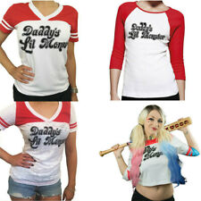 Escuadrón Suicida Mujeres Camisa Harley Quinn Camiseta Disfraz Cosplay Camiseta Base Corta segunda mano  Embacar hacia Argentina