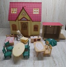 Sylvanian Families Epoch Red Roof House,Owl Tree House Cat, Furniture Lot, used for sale  Shipping to South Africa