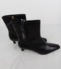 black leather kitten heel boots for sale  MILTON KEYNES