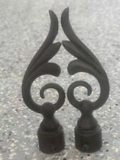 PAIR OF CURTAIN ROD CAST IRON ANTIQUE FINIAL's w/HARDWARE for sale  Shipping to South Africa